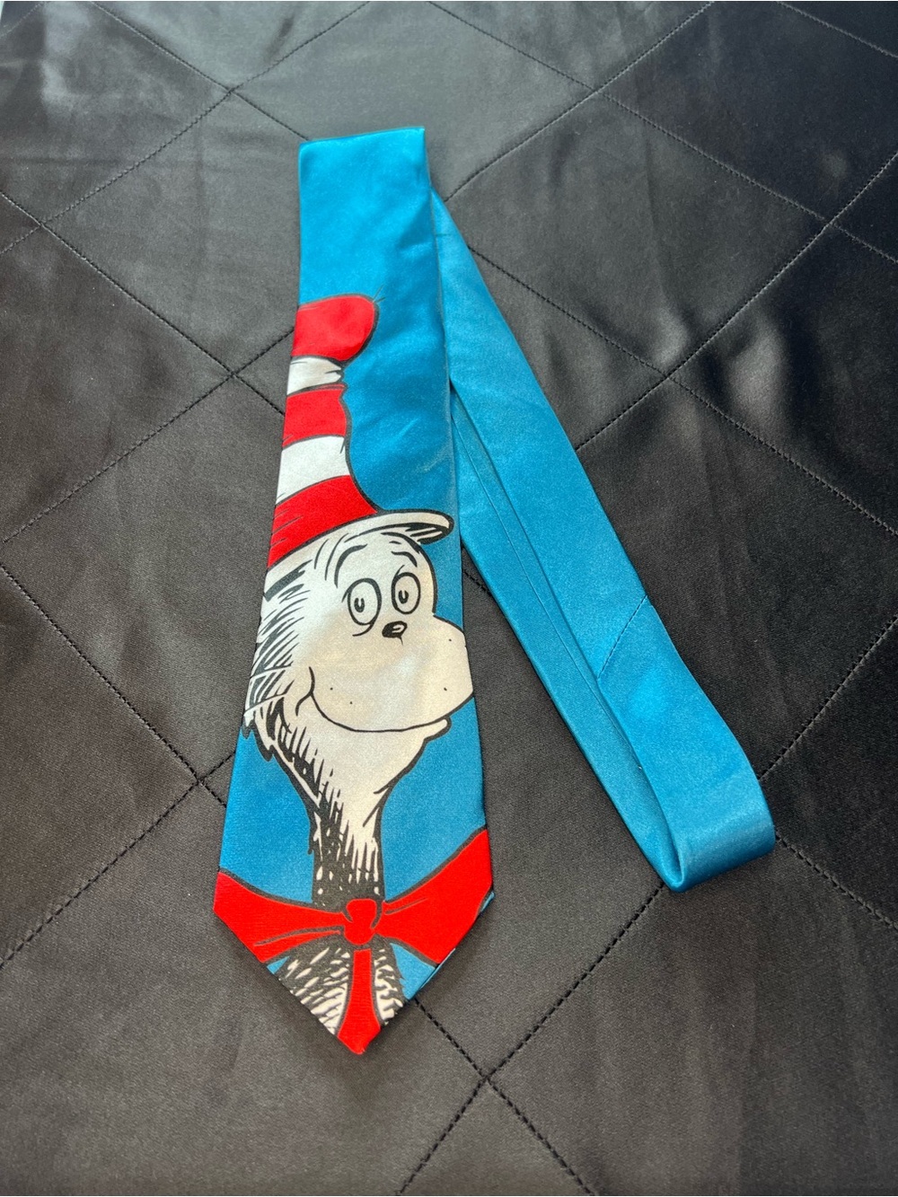 Dr. Seuss Bright Blue Cat in the Hat Tie with Red Accents